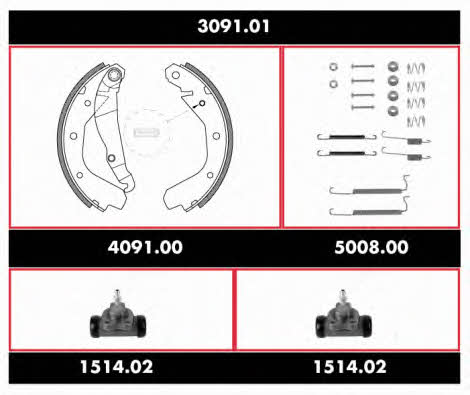 Remsa SPK 3091.01 Brake shoe set SPK309101
