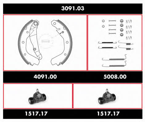 Remsa SPK 3091.03 Brake shoe set SPK309103