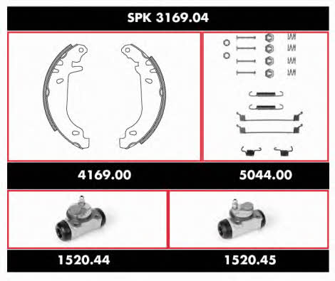  SPK 3169.04 Brake shoe set SPK316904