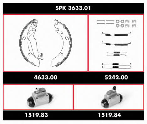  SPK 3633.01 Brake shoe set SPK363301