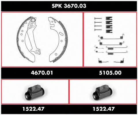  SPK 3670.03 Brake shoe set SPK367003