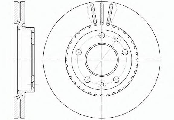Remsa 6888.10 Front brake disc ventilated 688810