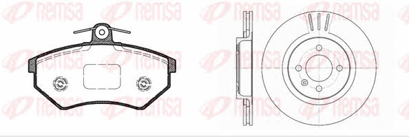 813403 Remsa Front ventilated brake discs with pads, set
