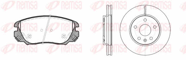 Remsa 81385.00 Front ventilated brake discs with pads, set 8138500 8138500 Remsa Front ventilated brake discs with pads, set