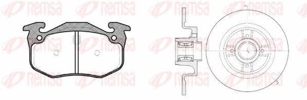  8144.20 Brake discs with pads rear non-ventilated, set 814420