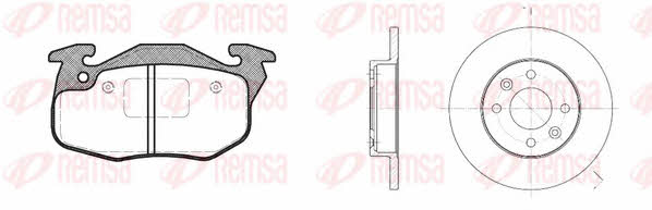 819208 Remsa Brake discs with pads front non-ventilated, set