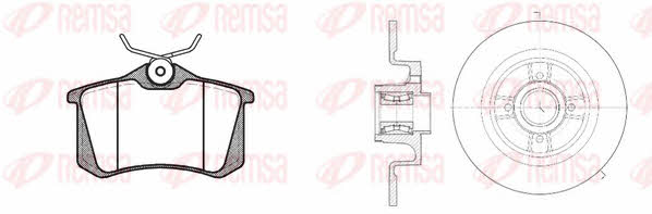 Remsa 8263.21 Brake discs with pads rear non-ventilated, set 826321