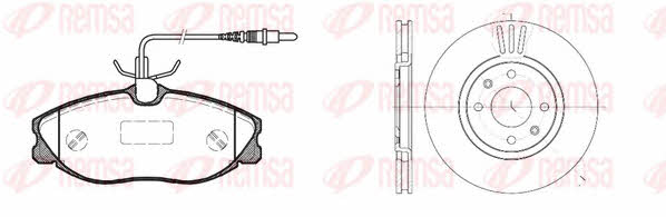  8604.00 Front ventilated brake discs with pads, set 860400