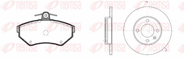 863103 Remsa Brake discs with pads front non-ventilated, set