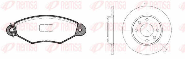 864300 Remsa Brake discs with pads front non-ventilated, set