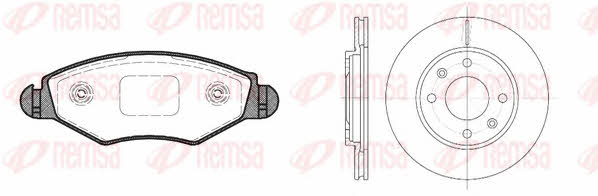 Remsa 8643.03 Front ventilated brake discs with pads, set 864303