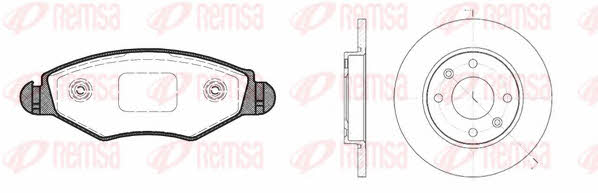 Remsa 8643.04 Brake discs with pads front non-ventilated, set 864304