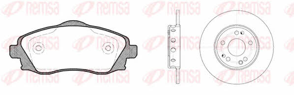  8774.00 Brake discs with pads front non-ventilated, set 877400