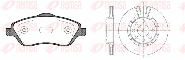  8774.04 Front ventilated brake discs with pads, set 877404