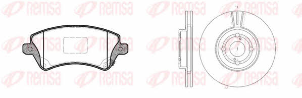 Remsa 8822.00 Front ventilated brake discs with pads, set 882200