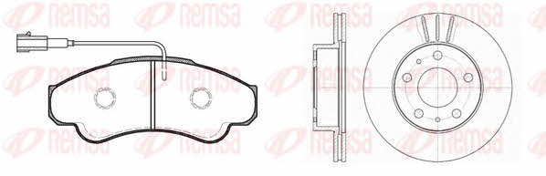 Remsa 8959.00 Front ventilated brake discs with pads, set 895900 895900 Remsa Front ventilated brake discs with pads, set