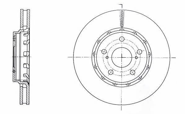 Remsa 61593.10 Front brake disc ventilated 6159310