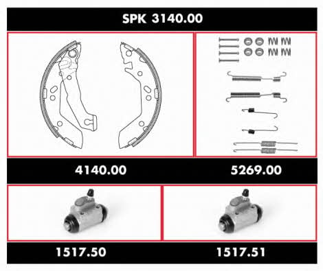  SPK 3140.00 Brake shoe set SPK314000