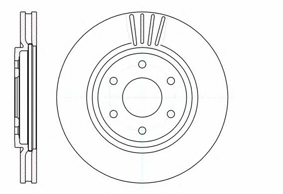 Remsa 61037.10 Front brake disc ventilated 6103710