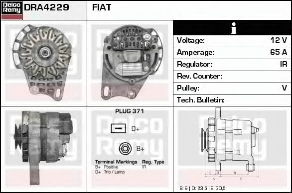 Remy DRA4229 Alternator DRA4229