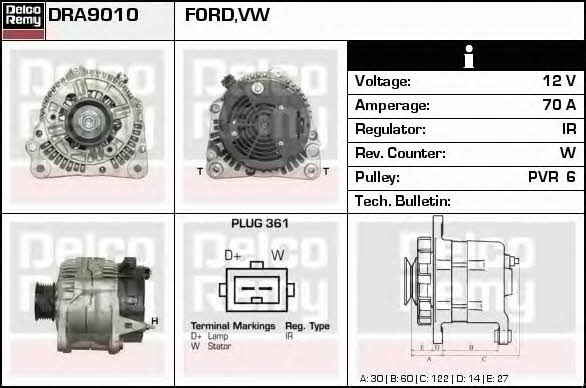 Remy DRA9010 Alternator DRA9010