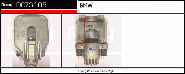 Remy DC73105 Brake caliper rear right DC73105