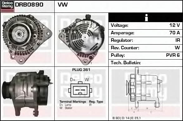 Remy DRB0890 Alternator DRB0890