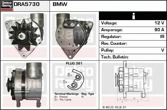 Remy DRA5730 Alternator DRA5730