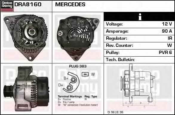 Remy DRA8160 Alternator DRA8160