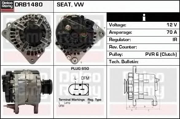 Remy DRB1480 Alternator DRB1480