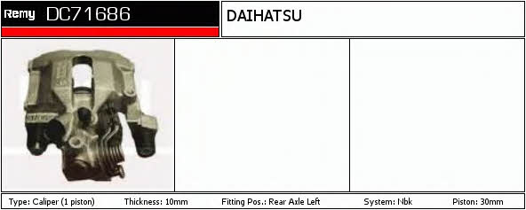Remy DC71686 Brake caliper rear left DC71686