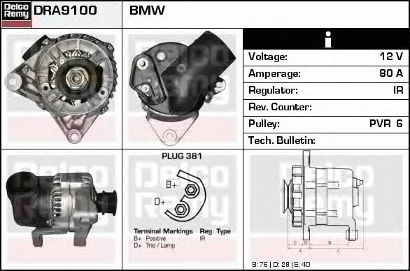 Remy DRA9100 Alternator DRA9100