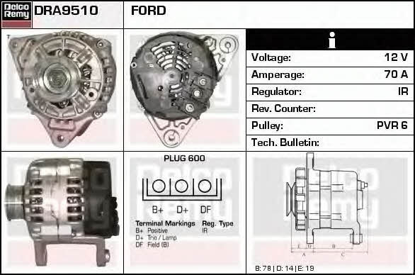 Remy DRA9510 Alternator DRA9510