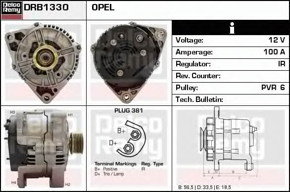 Remy DRB1330 Alternator DRB1330