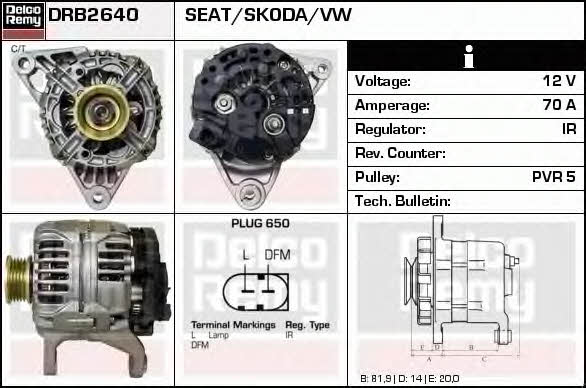 Remy DRB2640 Alternator DRB2640