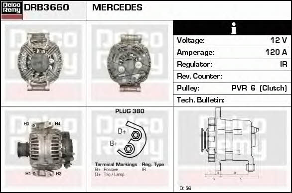 Remy DRB3660 Alternator DRB3660