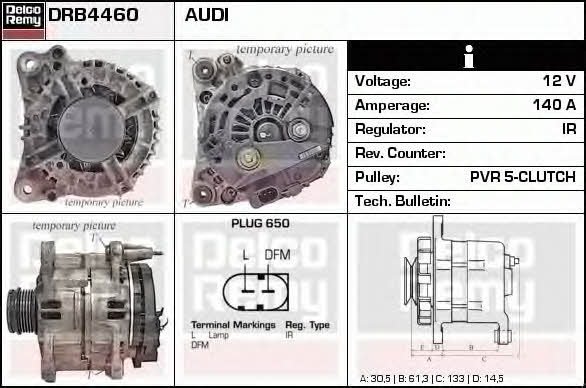 Remy DRB4460 Alternator DRB4460