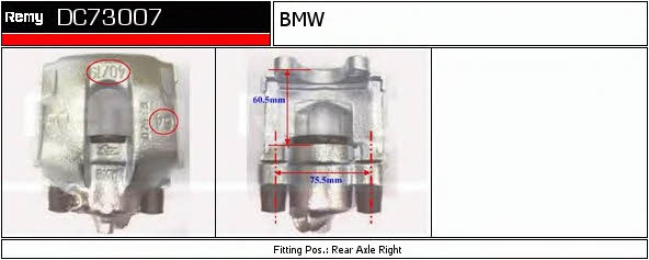 Remy DC73007 Brake caliper rear right DC73007