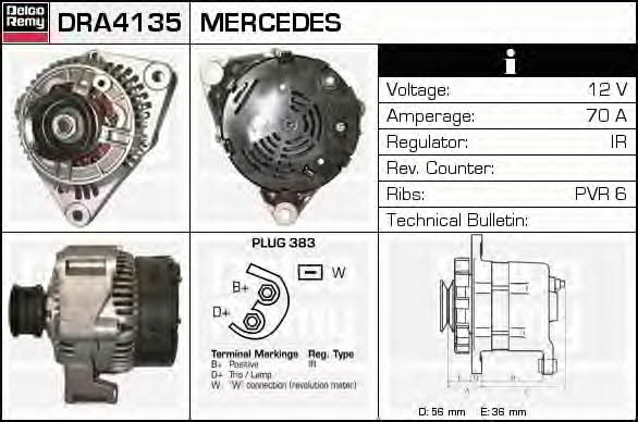 Remy DRA4135 Alternator DRA4135