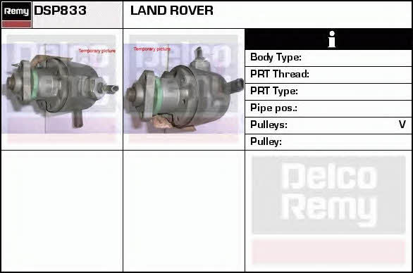Remy DSP833 Hydraulic Pump, steering system DSP833