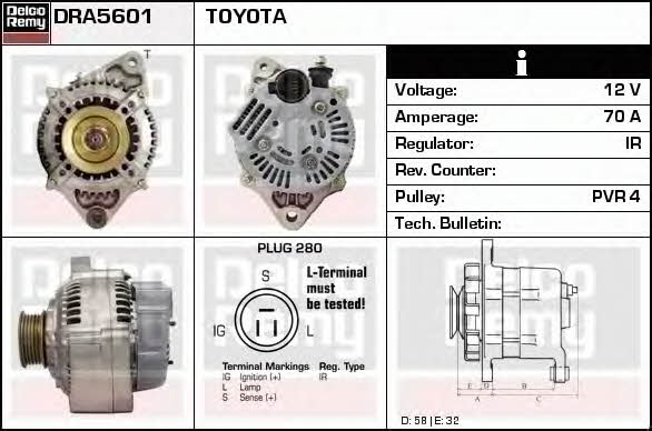 Remy DRA5601 Alternator DRA5601