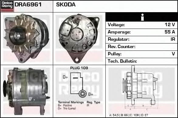 Remy DRA6961 Alternator DRA6961