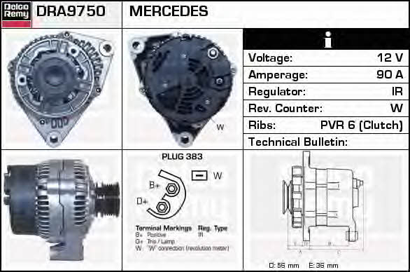 Remy DRA9750 Alternator DRA9750