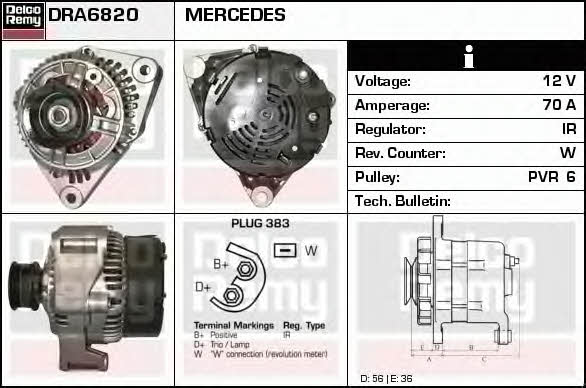 Remy DRA6820 Alternator DRA6820