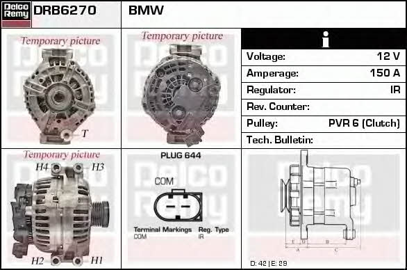 Remy DRB6270 Alternator DRB6270