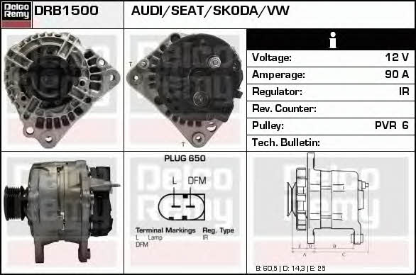 Remy DRB1500 Alternator DRB1500