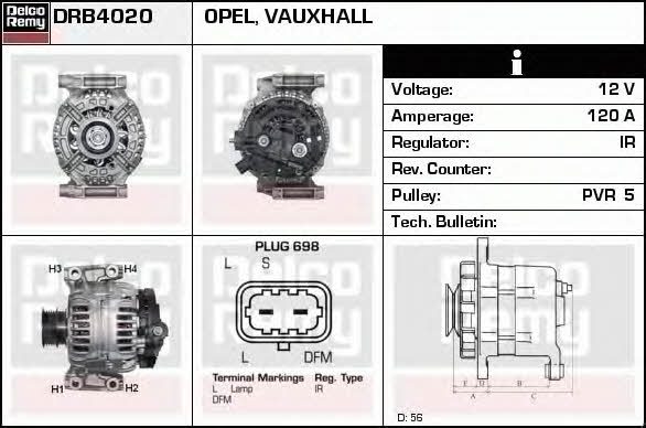 Remy DRB4020 Alternator DRB4020