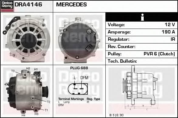 Remy DRA4146 Alternator DRA4146