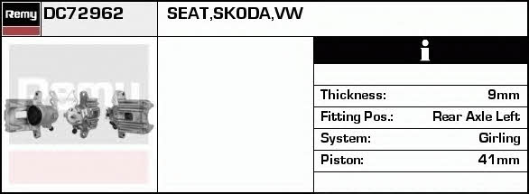 Remy DC72962 Brake caliper rear left DC72962