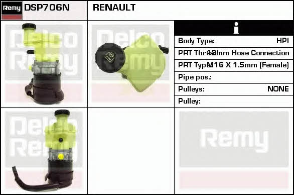 Remy DSP706N Hydraulic Pump, steering system DSP706N